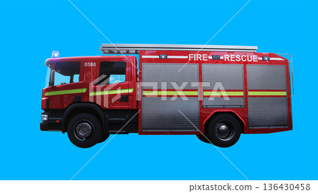 fire engine driving fast. realistic dynamic reflections on the car body.3d rendering. fire engine driving fast. realistic dynamic reflections on the car body.3d rendering. 136430458