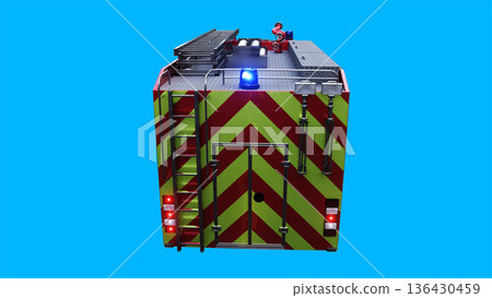 fire engine driving fast. realistic dynamic reflections on the car body.3d rendering. fire engine driving fast. realistic dynamic reflections on the car body.3d rendering. 136430459