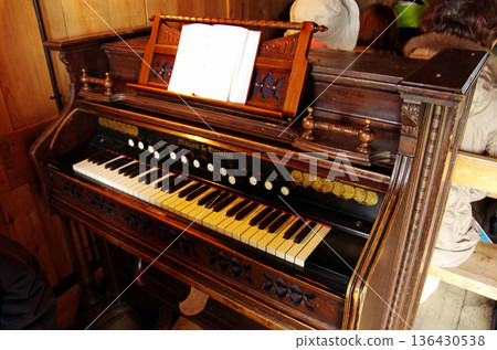Piano in an old house at the Aurbeck Open Air Museum Piano in an old house at the Aurbeck Open Air Museum 136430538