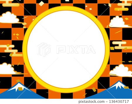 New Year's card, Mt. Fuji, Fuji, New Year, illustration, New Year's, Japan, New Year, Japanese style, 136430717