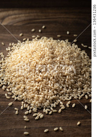 Japanese bran rice 136431286