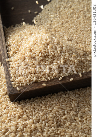 Japanese bran rice 136431308