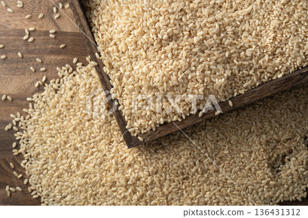 Japanese bran rice 136431312