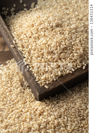 Japanese bran rice 136431314