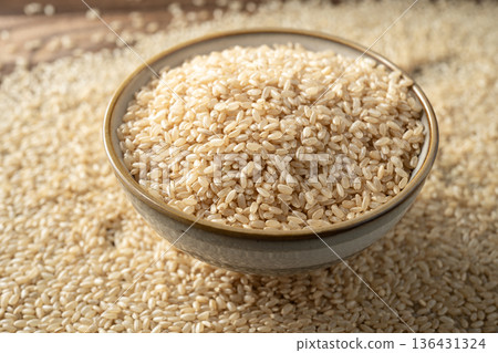 Japanese bran rice 136431324