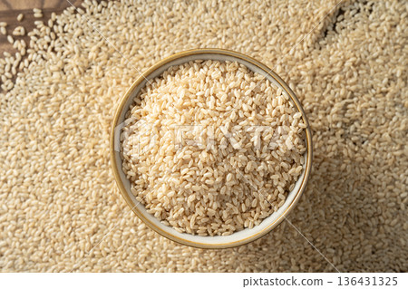 Japanese bran rice 136431325