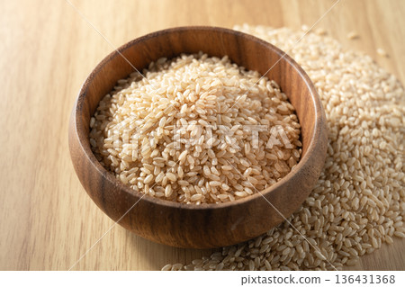 Japanese bran rice 136431368