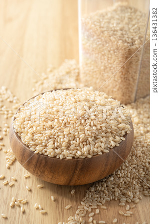 Japanese bran rice 136431382