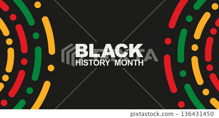 Abstract Black History Month celebration banner. Vector 136431450