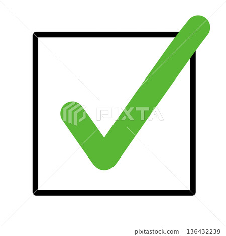 Green check mark line icon (transparent background) Green check mark line icon (transparent background) 136432239