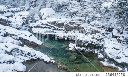 Samigawa Gorge (winter) Samigawa Gorge (winter) 136432258