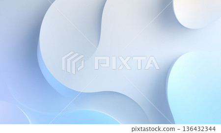 /* 高品質抽象背景素材，帶有重疊的藍綠色 3D 波浪 */ 136432344