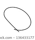 Simple frame material with hand-drawn style fluctuating lines 136433177