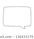 Hand-drawn simple speech bubble square frame material 136433179