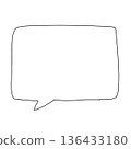 Hand-drawn simple speech bubble square frame material 136433180