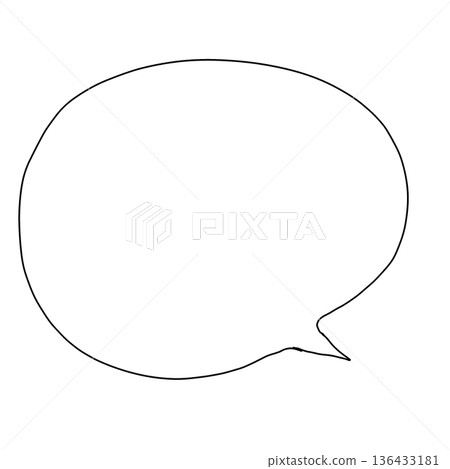 手繪簡約對話框圓形邊框材料 手繪簡約對話框圓形邊框材料 136433181