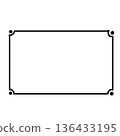 Hand-drawn simple rounded frame material 136433195