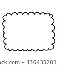 Hand-drawn cloud-shaped frame material 136433201