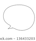 Hand-drawn simple speech bubble circle frame material 136433203