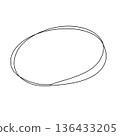Hand-drawn basic round frame material 136433205