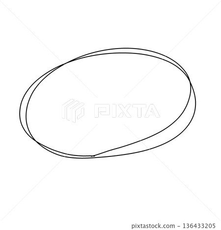 Hand-drawn basic round frame material Hand-drawn basic round frame material 136433205