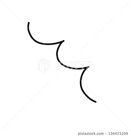 Hand-drawn rounded square frame material 136433209