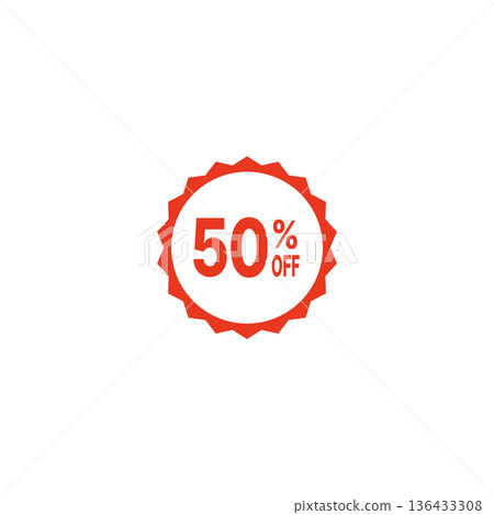 紅色和黃色促銷標籤圖示獎牌紅色 紅色和黃色促銷標籤圖示獎牌紅色 136433308
