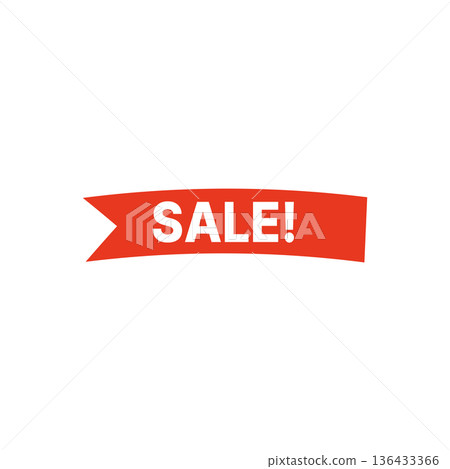 紅色和黃色的促銷標籤圖示絲帶 136433366