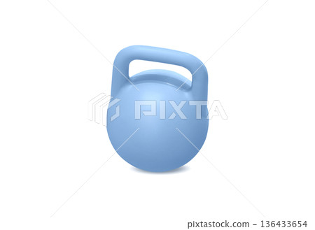 Blue kettlebell minimal home workout 136433654