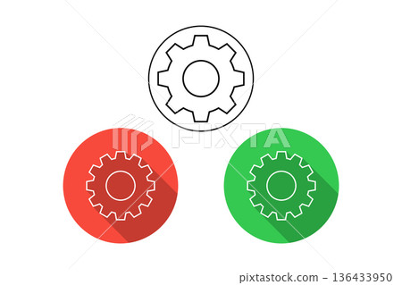 Gear Icons Representing Settings, Technology, And Configuration For Digital, Industrial, And Design Projects 136433950