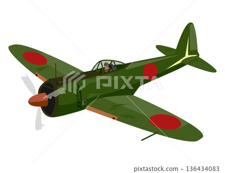 日本陸軍隼式戰鬥機的插圖(綠色塗裝) 日本陸軍隼式戰鬥機的插圖(綠色塗裝) 136434083