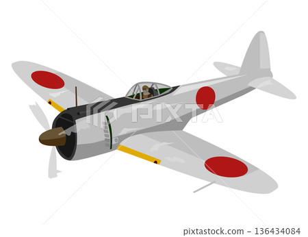 日本陸軍隼式戰鬥機的插圖(銀色塗裝) 日本陸軍隼式戰鬥機的插圖(銀色塗裝) 136434084