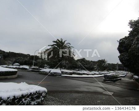 伊納格海濱公園入口處的雪景 伊納格海濱公園入口處的雪景 136434176