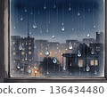 rain, rainy, night 136434480