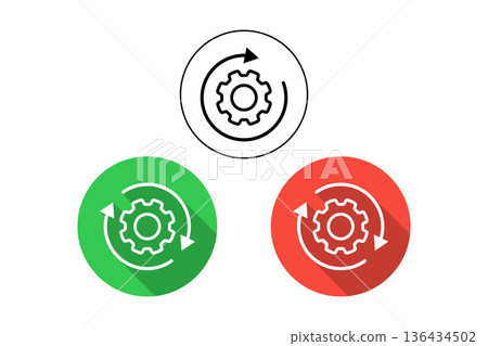 Gear Icons Representing Settings, Technology, And Configuration For Digital, Industrial, And Design Projects 136434502