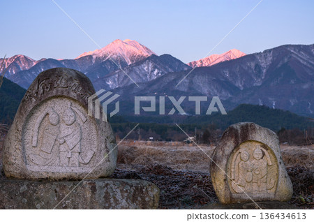 Jonen Dosojin and the Morgenrot of Mount Jonen [Azumino City] 136434613