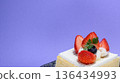 Strawberry square cake decorated with berries 136434993