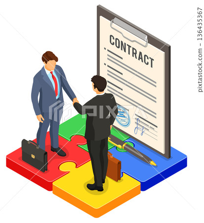 Partnership, Handshake Business Mans, B2B 136435367