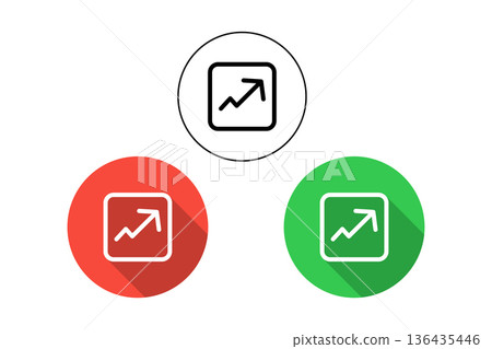 Growth And Progress Icons Set With Upward Arrows In Red, Green, And Black Circles Growth And Progress Icons Set With Upward Arrows In Red, Green, And Black Circles 136435446