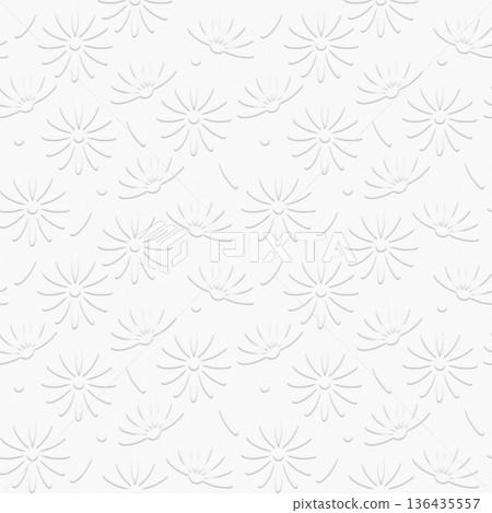 White daisy floral embossed background seamless pattern White daisy floral embossed background seamless pattern 136435557