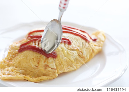 Omelette rice for lunch Omelette rice for lunch 136435594