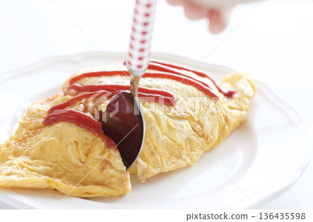 Omelette rice for lunch Omelette rice for lunch 136435598
