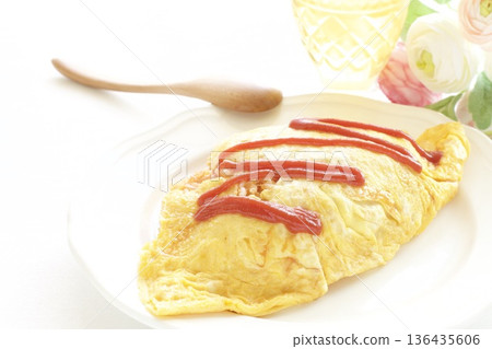 Omelette rice for lunch Omelette rice for lunch 136435606