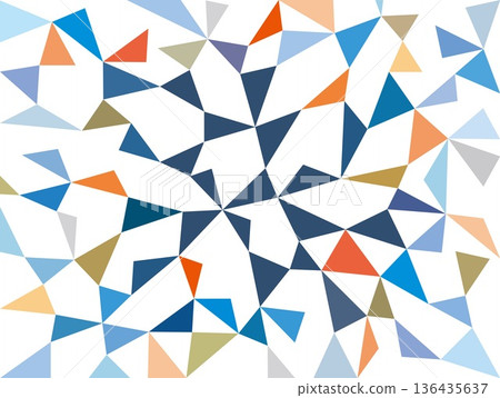 Geometric pattern, triangle, white background, colorful 136435637