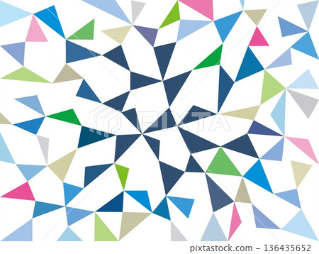 Geometric pattern, triangle, white background, colorful 136435652