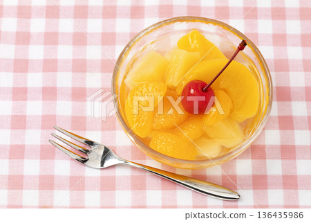 Mixed fruits in a glass bowl 136435986