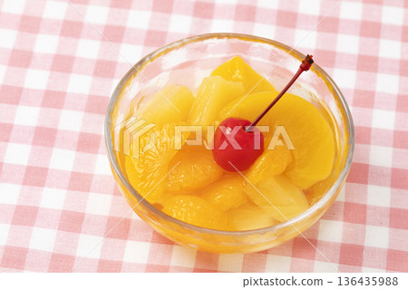 Mixed fruits in a glass bowl 136435988