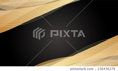 A luxurious black gradient background (16:9) with diagonal gold waves. A luxurious black gradient background (16:9) with diagonal gold waves. 136436279