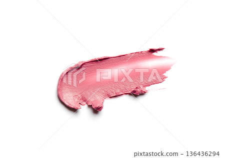 Lipstick sample on a white background 136436294