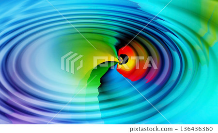Bright abstract colorful background, circles from a drop on multicolor water 136436360